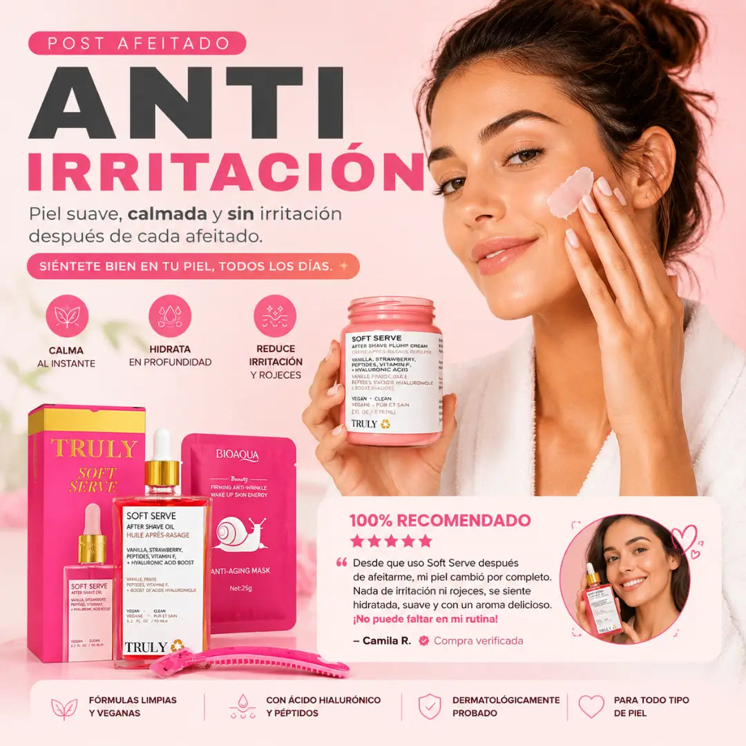 Combo Truly — Calma la irritación post-afeitado 🌸🎁