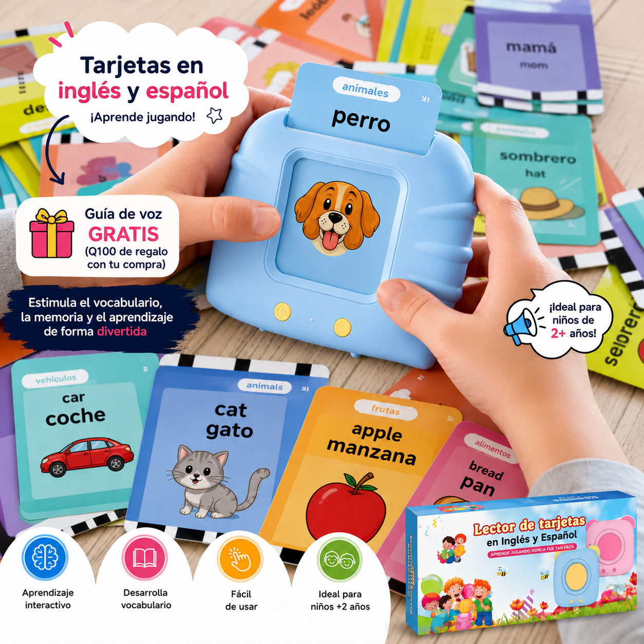 Lector de Tarjetas Educativas para Niños | Estimula el Aprendizaje Temprano 🧩👨‍👩‍👧‍👦
