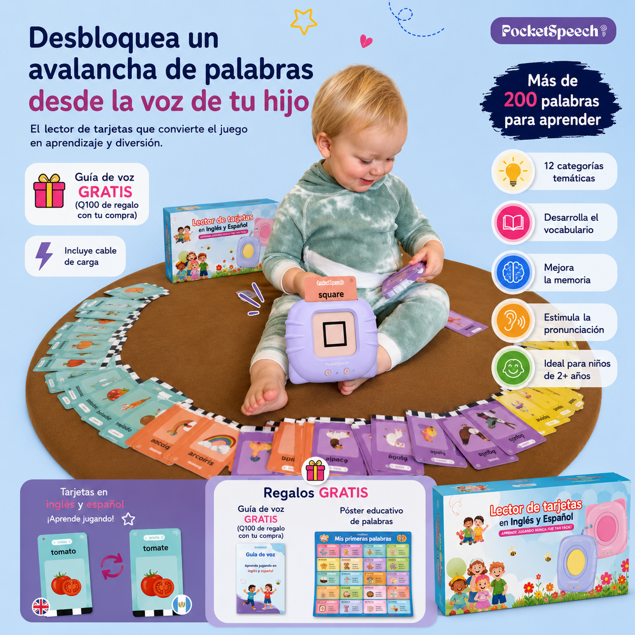 Lector de Tarjetas Educativas para Niños | Estimula el Aprendizaje Temprano 🧩👨‍👩‍👧‍👦